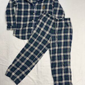 Lauren Ralph Lauren Women Plaid Pajama Set Sleepwear Womens L Flannel Cheetah